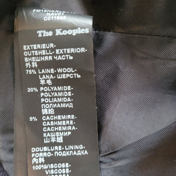 The Kooples Women's Navy Wool Peacoat Size EU 32 /XS-S - Picture 11 of 14
